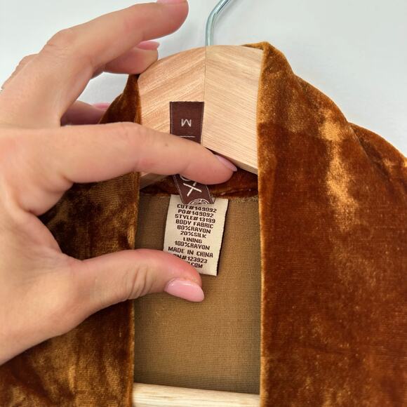 XCVI Velvet Open Pocket Cardigan Sweater in Copper M - Picture 5 of 8